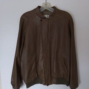 Assemblage light brown leather jacket, women's size 12